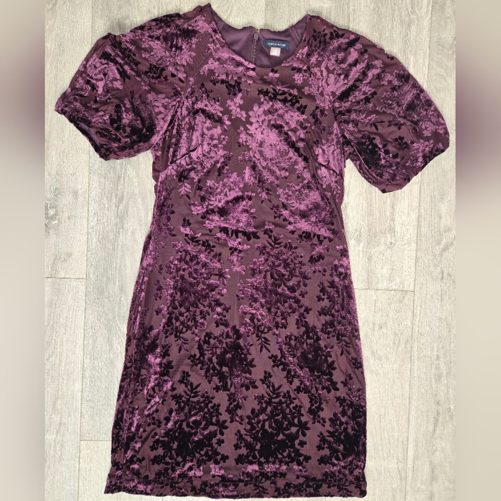 Velvet Burnout Tommy Hilfiger  Dark Purple  Puff Sleeve Whimsigoth  Romance, 4